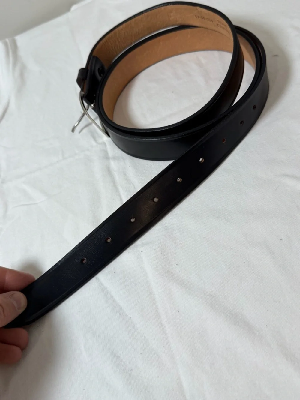 Sears Genuine Leather Cowhide Big & Tall Size 55W Genuine Black Leather Belt